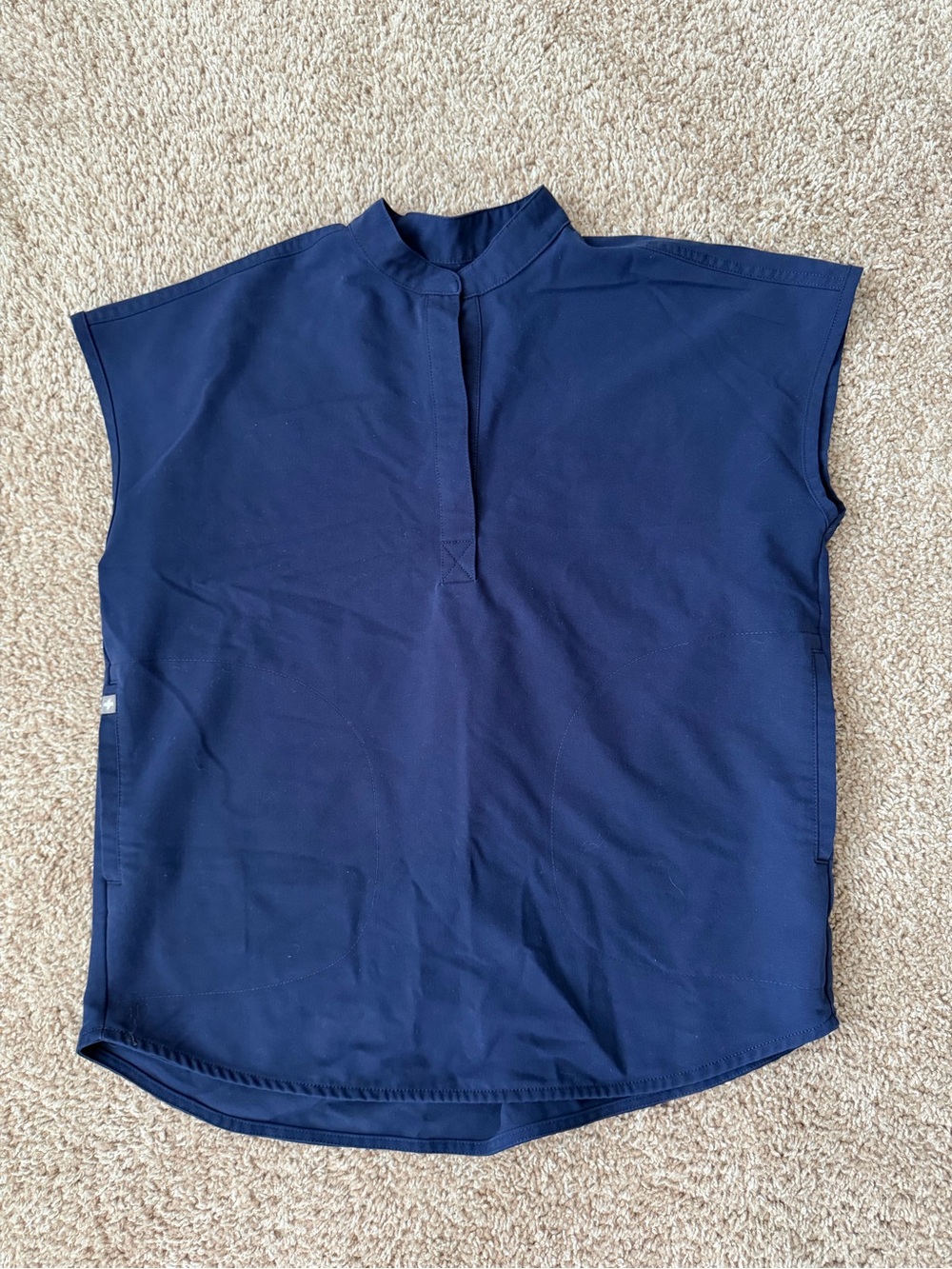 Figs Navy Sleeveless Scrub Top